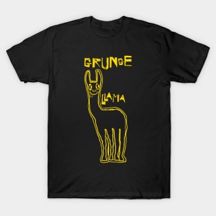 Grunge Llama Smiling Face T-Shirt